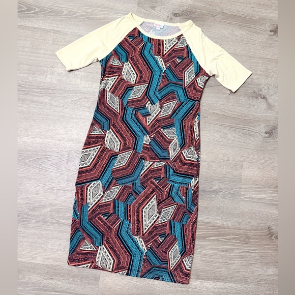 •LULAROE• 3/4 sleeve geometric dress - Picture 1 of 4